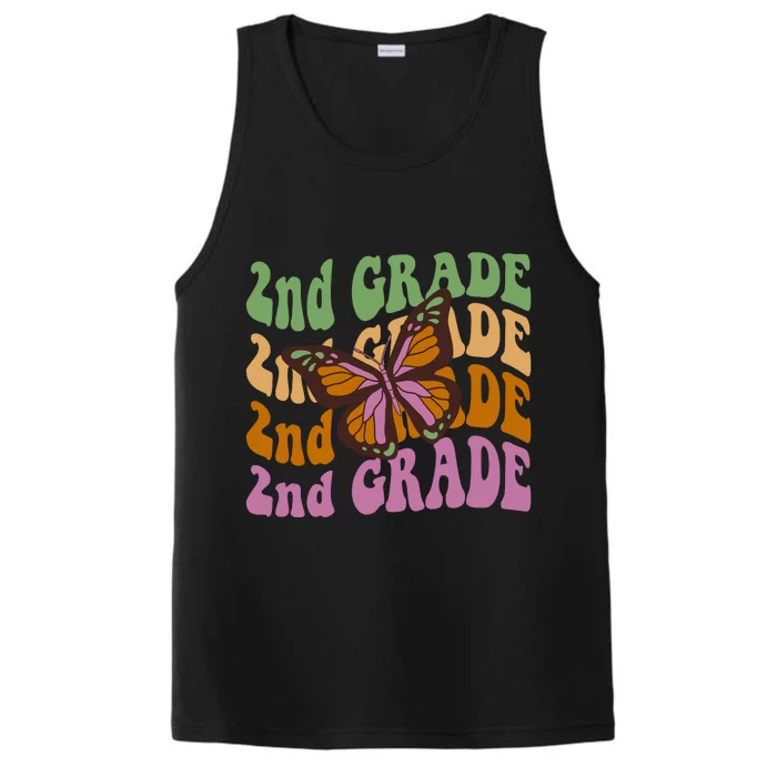 Cute 2nd Grade Butterfly Performance Tank