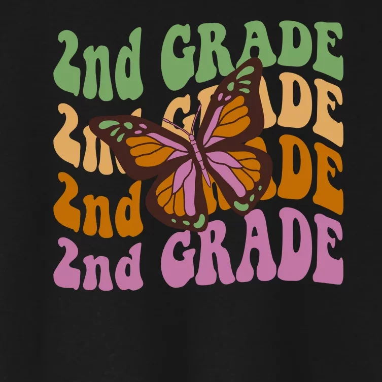 Cute 2nd Grade Butterfly Women's Crop Top Tee