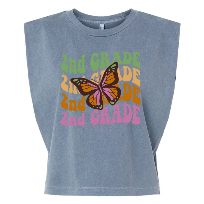 Cute 2nd Grade Butterfly Garment-Dyed Women's Muscle Tee