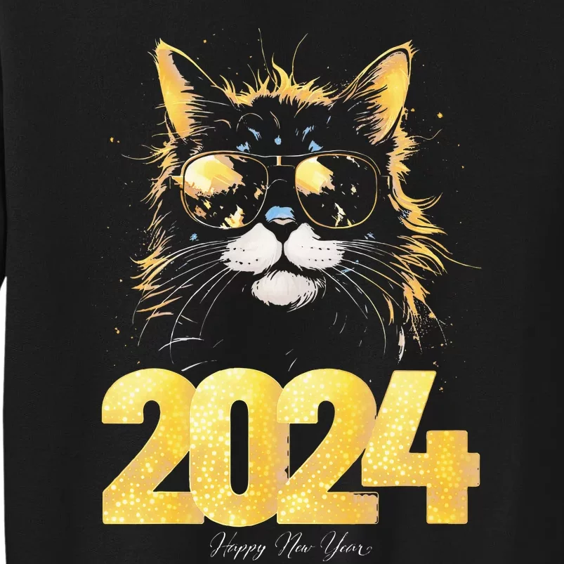 Cat  2024 Happy New Year New Years Eve Party Matching Tall Sweatshirt