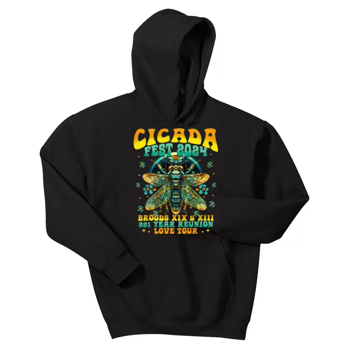 Cicada 2024 Insect Cicada Lover Kids Hoodie