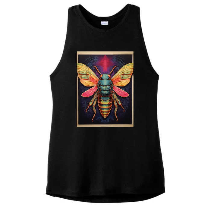 Cicada 2024 Invasion Double Emergence Ladies Tri-Blend Wicking Tank