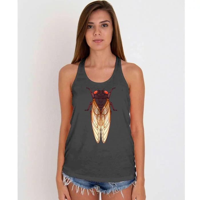 Cicada 2024 Invasion Emergence Swarm Brood Xiii Xix Women's Knotted Racerback Tank