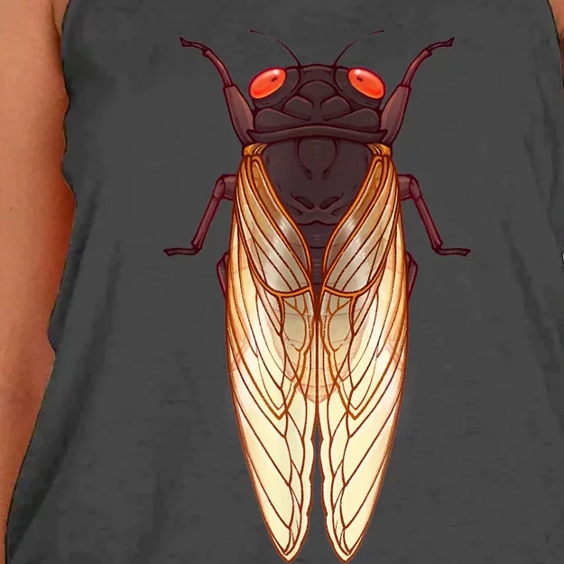 Cicada 2024 Invasion Emergence Swarm Brood Xiii Xix Women's Knotted Racerback Tank