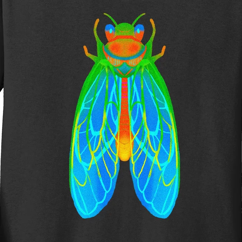 Cicada 2024 Invasion Double Emergence Kids Long Sleeve Shirt