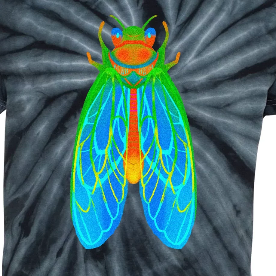 Cicada 2024 Invasion Double Emergence Kids Tie-Dye T-Shirt