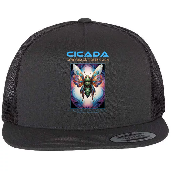 Cicada 2024 Invasion Double Emergence Flat Bill Trucker Hat