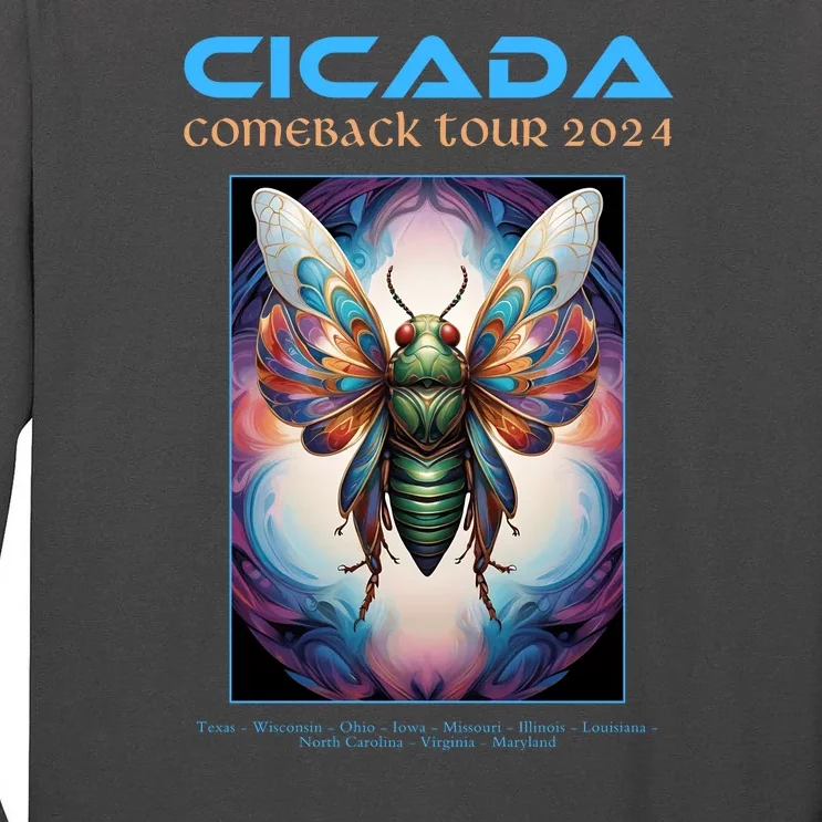 Cicada 2024 Invasion Double Emergence Tall Long Sleeve T-Shirt