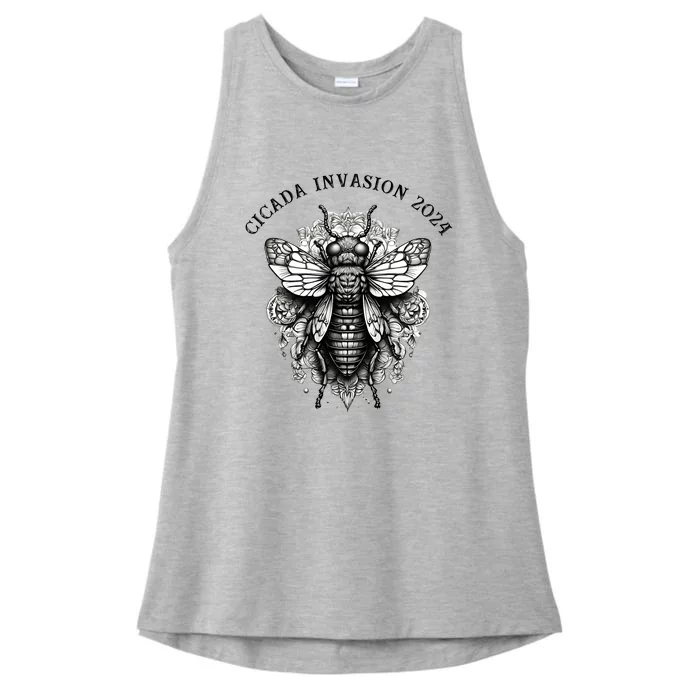 Cicada 2024 Invasion Double Emergence Ladies Tri-Blend Wicking Tank