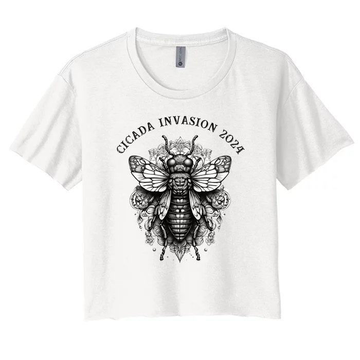 Cicada 2024 Invasion Double Emergence Women's Crop Top Tee