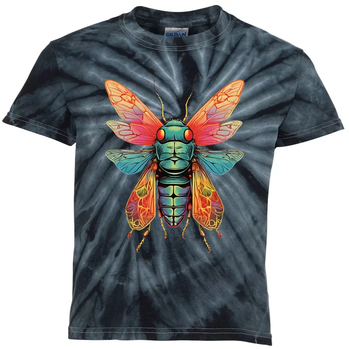 Cicada 2024 Invasion Double Emergence Kids Tie-Dye T-Shirt