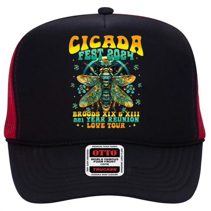 Cicada 2024 Insect High Crown Mesh Trucker Hat