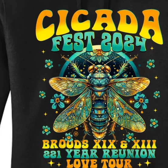 Cicada 2024 Insect Broods Xix And Xiii Cicada Lover Women's Pullover Hoodie