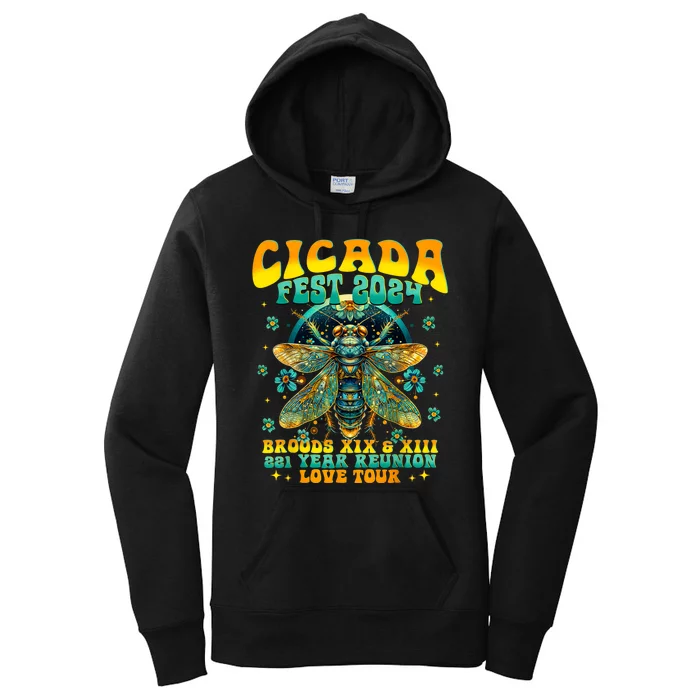 Cicada 2024 Insect Broods Xix And Xiii Cicada Lover Women's Pullover Hoodie