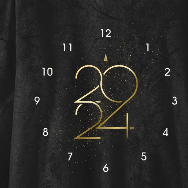 Clock 2024 New Years Eve Party Supplies 2024 Happy New Year Hooded Wearable Blanket