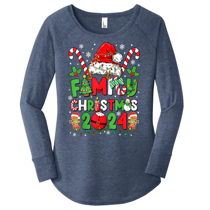 Christmas 2024 Outfits Team Santa Elf Squad Family Matching Gift Women's Perfect Tri Tunic Long Sleeve Shirt