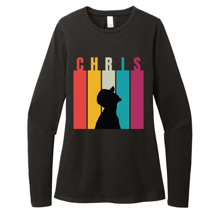 Chris 2024 Retro First Name Womens CVC Long Sleeve Shirt