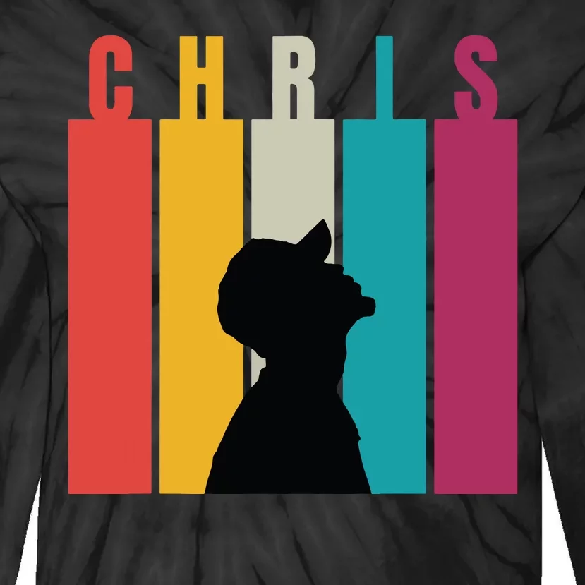 Chris 2024 Retro First Name Tie-Dye Long Sleeve Shirt