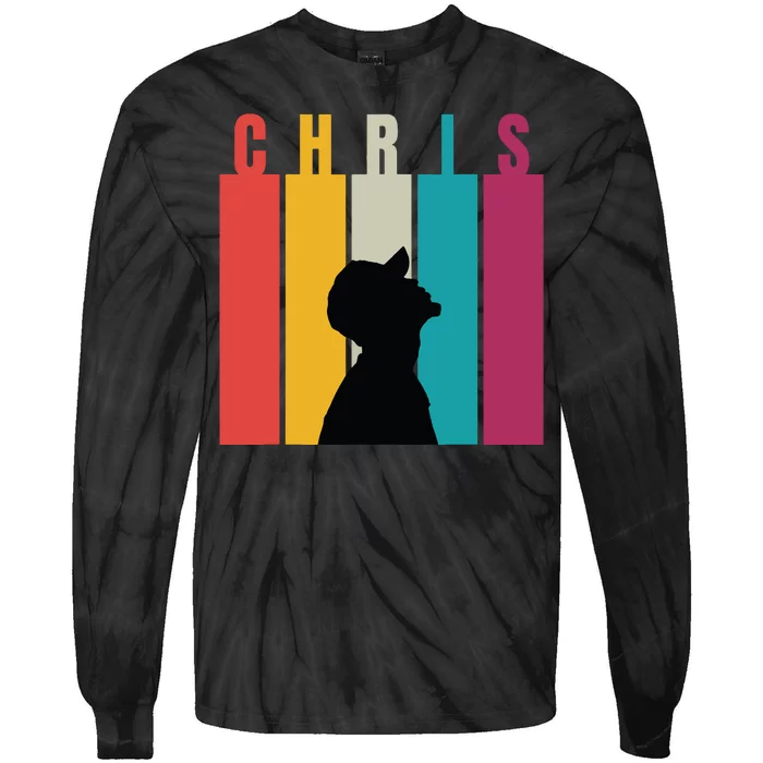 Chris 2024 Retro First Name Tie-Dye Long Sleeve Shirt