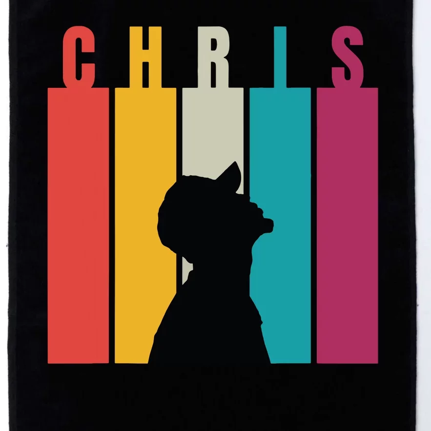 Chris 2024 Retro First Name Platinum Collection Golf Towel