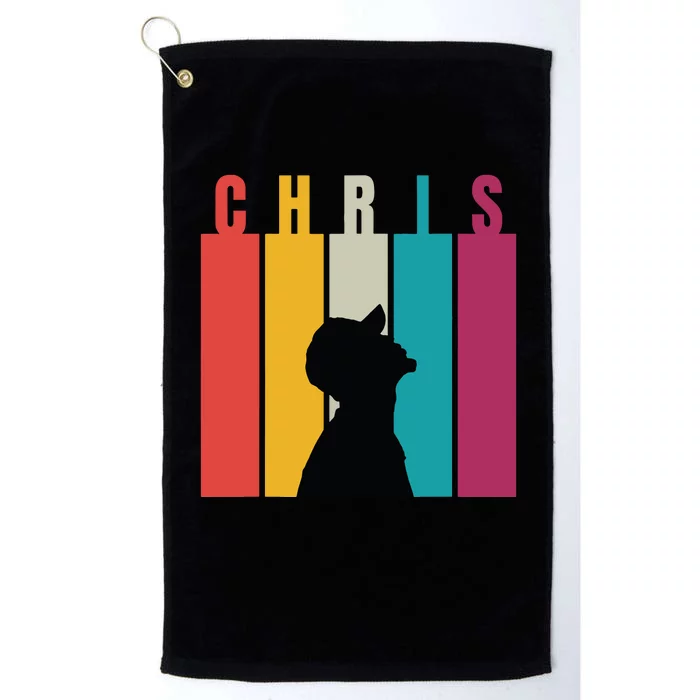 Chris 2024 Retro First Name Platinum Collection Golf Towel