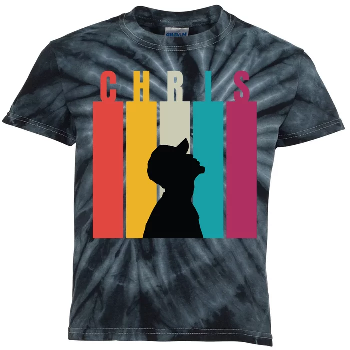 Chris 2024 Retro First Name Kids Tie-Dye T-Shirt