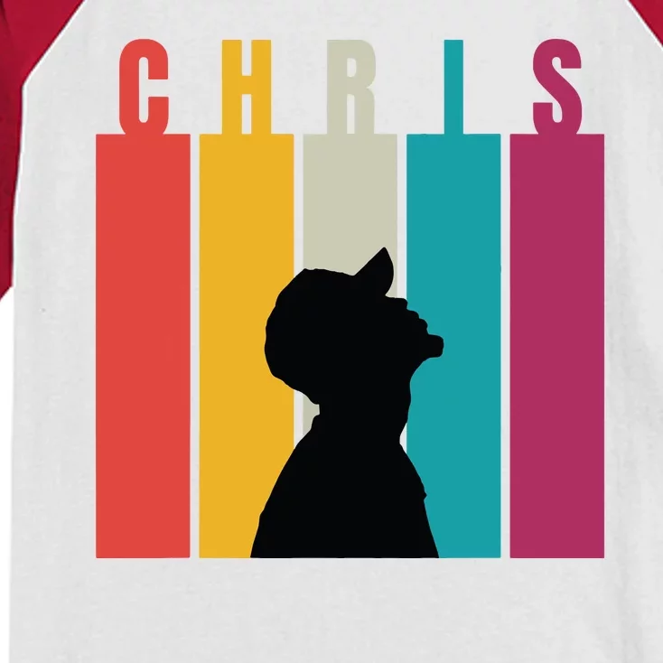 Chris 2024 Retro First Name Kids Colorblock Raglan Jersey