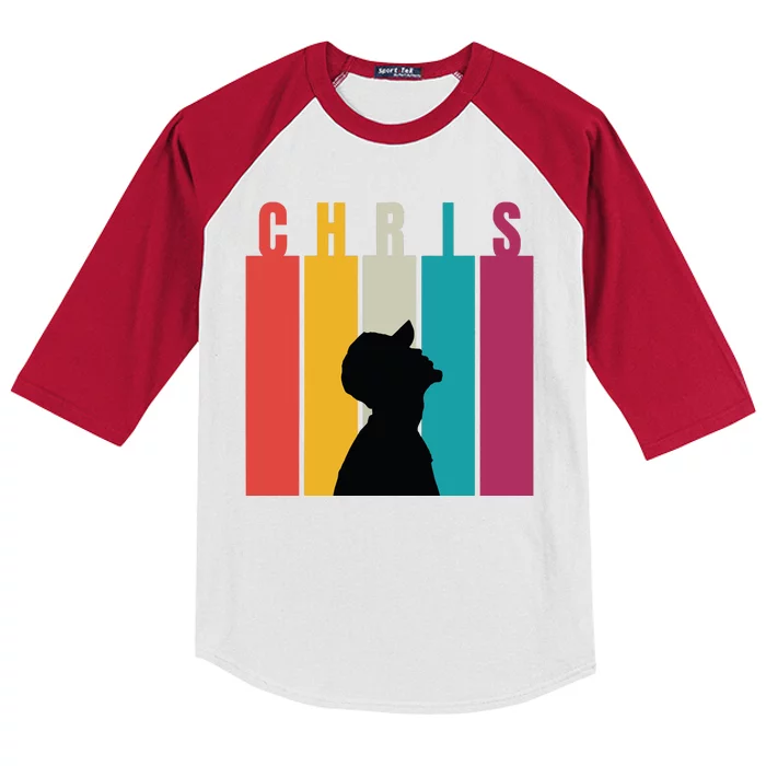 Chris 2024 Retro First Name Kids Colorblock Raglan Jersey