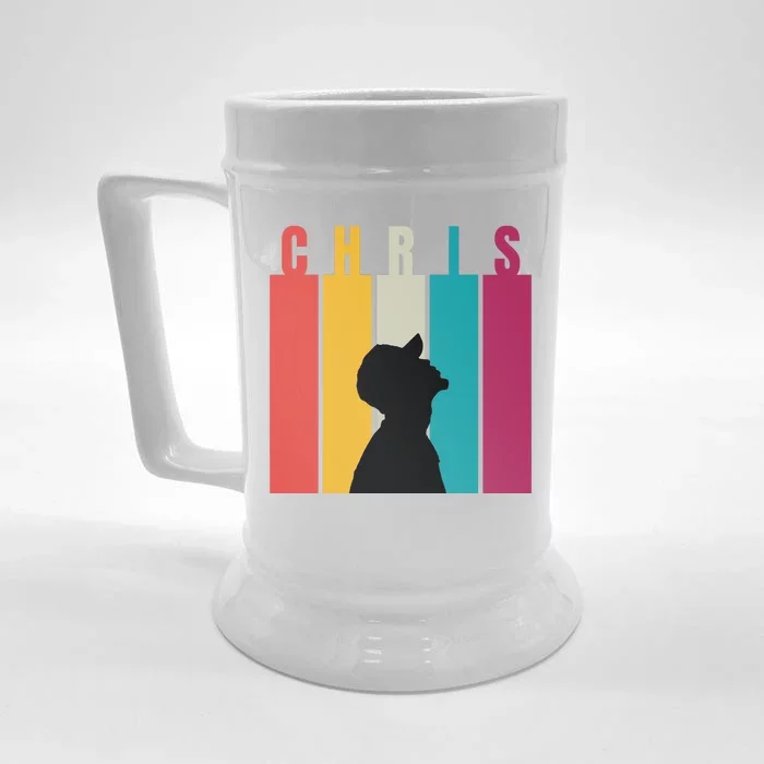 Chris 2024 Retro First Name Front & Back Beer Stein