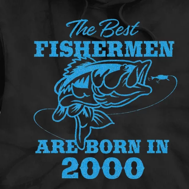 Cute 23 Year Old Fisherman Fishing 2000 23rd Birthday Tie Dye Hoodie