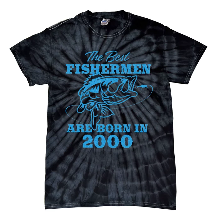 Cute 23 Year Old Fisherman Fishing 2000 23rd Birthday Tie-Dye T-Shirt