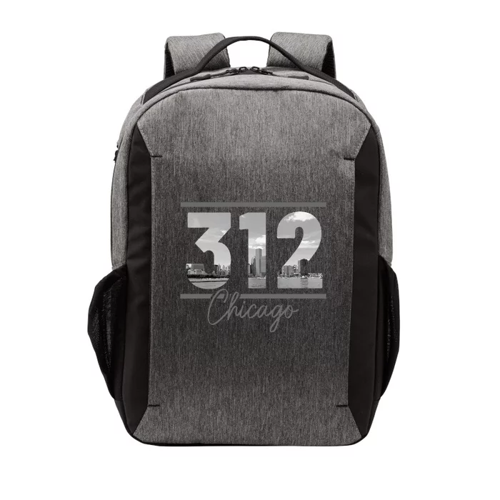 Chicago 312 Area Code Skyline Illinois Vintage Vector Backpack