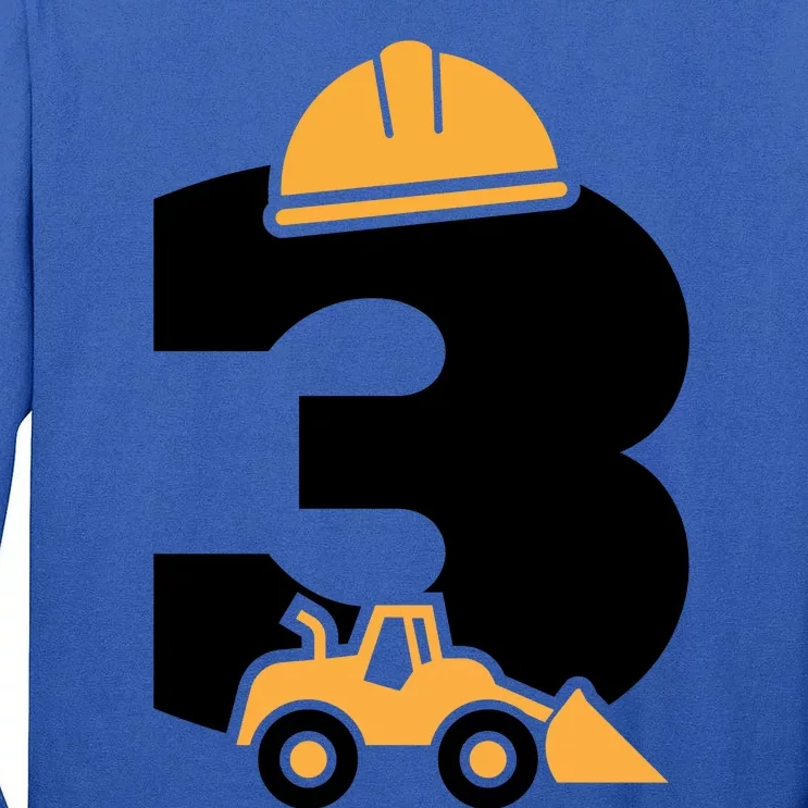 3rd Birthday Construction Gift For Birthday Boy Tall Long Sleeve T-Shirt