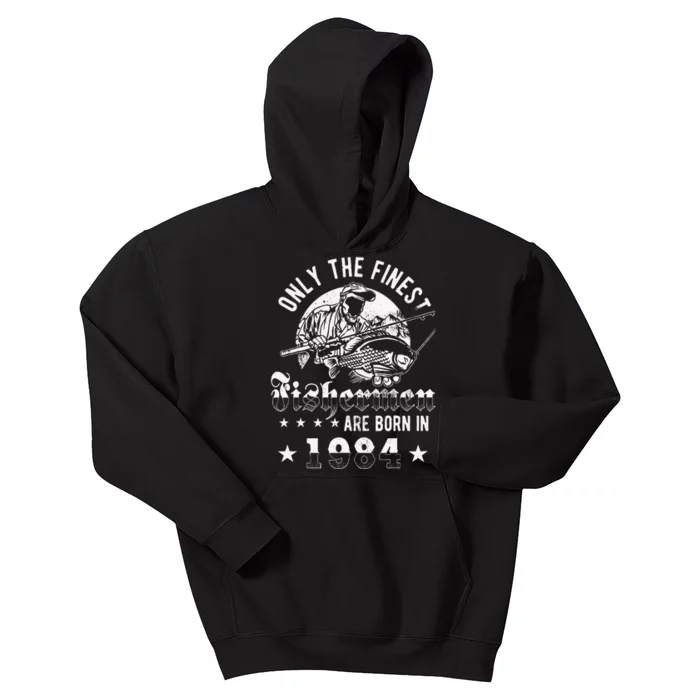 Cute 37th Birthday Gift For 37 Year Old Fishing Fisherman 1984 Kids Hoodie