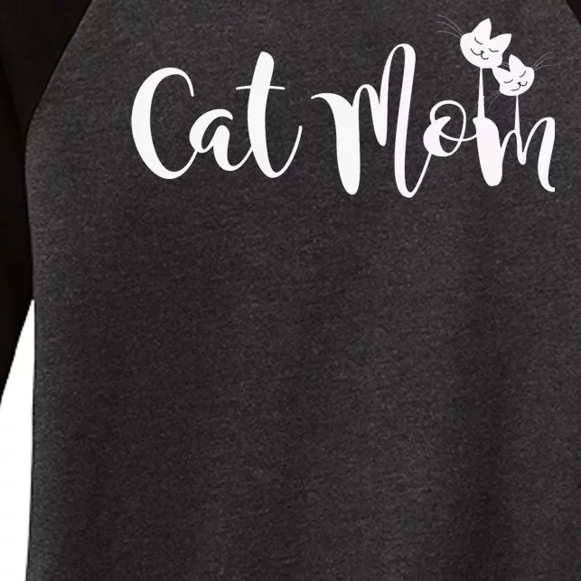 Cats 365 Cat Mom Graphic Pullover Hoodie Women's Tri-Blend 3/4-Sleeve Raglan Shirt