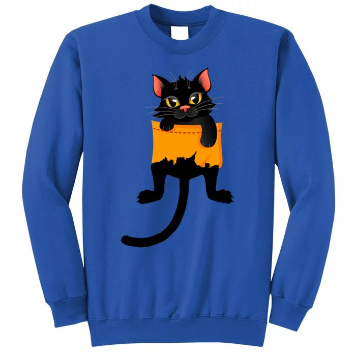 Cats 365 Cute Black Kitty In Pocket Cats Funny Gift Cute Gift Tall Sweatshirt