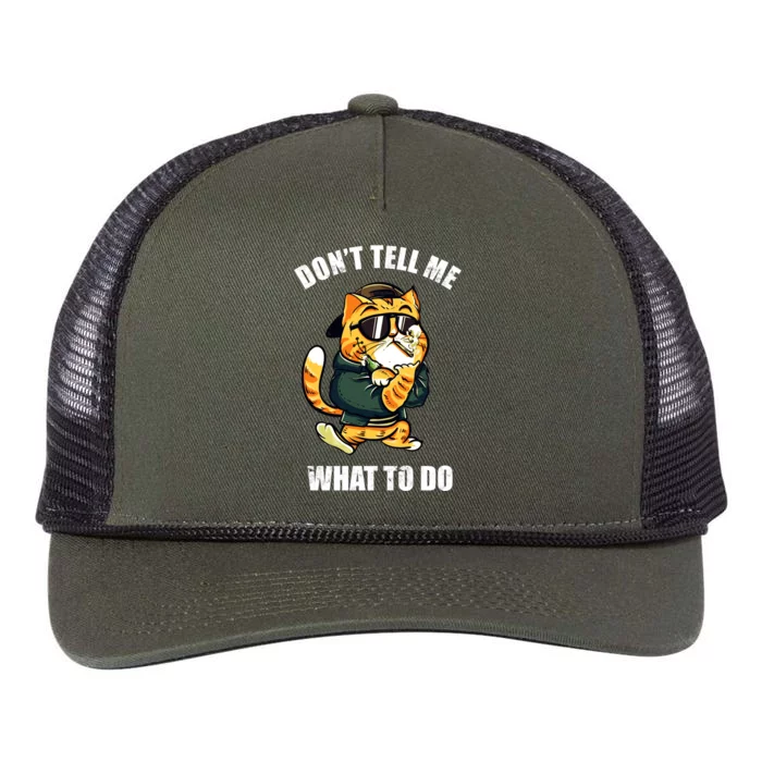 Cats 365 Don't Tell Me What To Do Funny Cats Gift Retro Rope Trucker Hat Cap