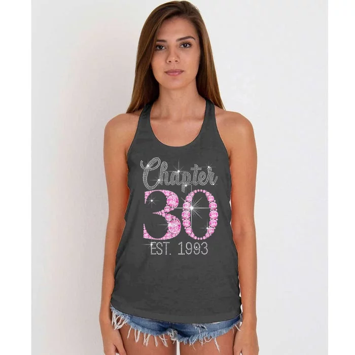 Chapter 30 EST 1993 30Th Birthday Gift For Cute Women's Knotted Racerback Tank