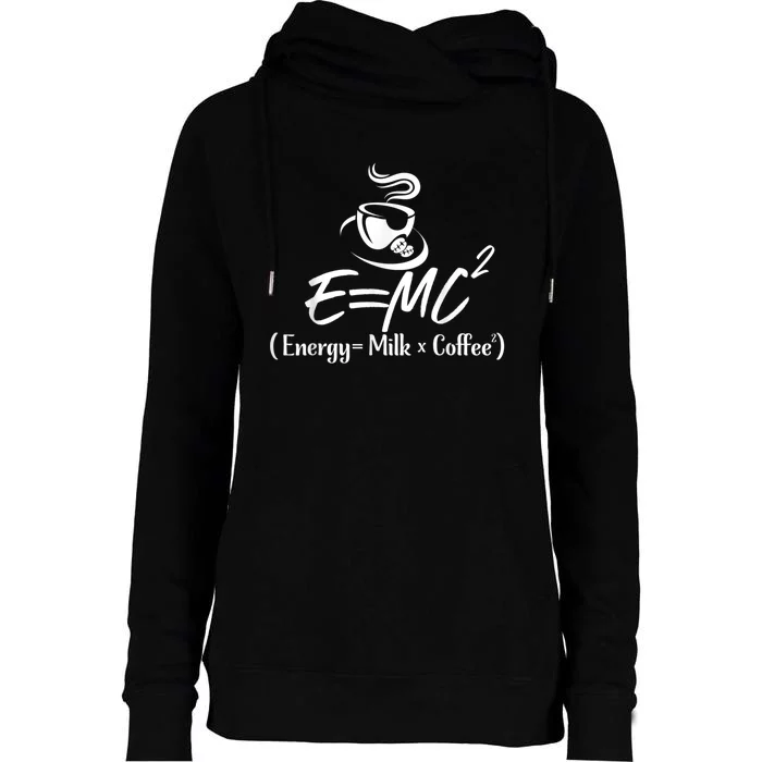 Coffee 365 E=MC Energy = Milk X Coffee Science Funny Womens Funnel Neck Pullover Hood