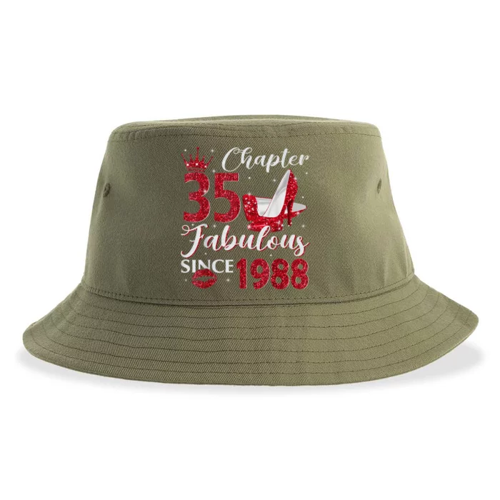 Chapter 35 Fabulous Since 1988 35Th Birthday Present Gift For Wo Sustainable Bucket Hat