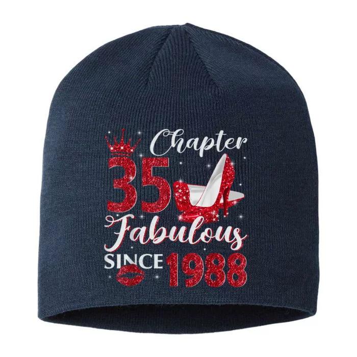 Chapter 35 Fabulous Since 1988 35Th Birthday Present Gift For Wo 8 1/2in Sustainable Knit Beanie