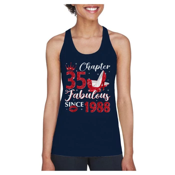 Chapter 35 Fabulous Since 1988 35Th Birthday Present Gift For Wo Women's Racerback Tank