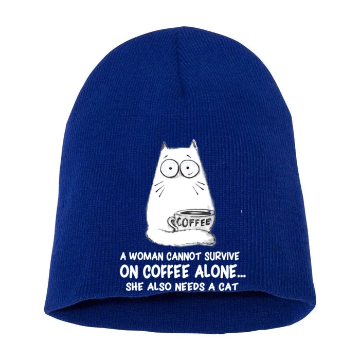 Cats 365 Funny Coffe And Cat Gift Short Acrylic Beanie