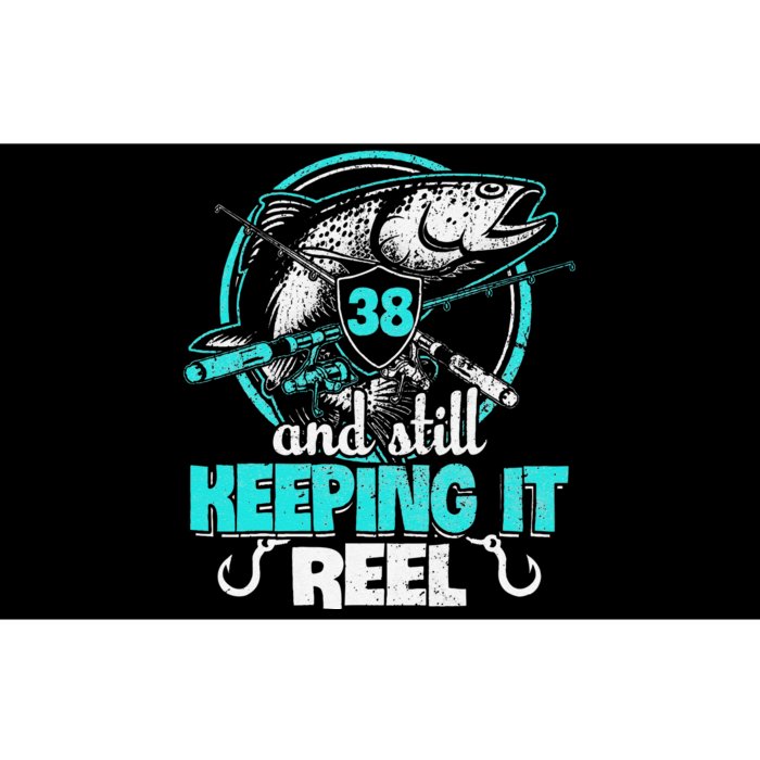 Cute 38th Fishing Funny Birthday Fisherman Keeping It Reel Bumper Sticker