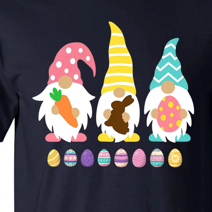 Cute 3 Gnomes Easter Squad Bunny Gnome Pastel Spring Easter Tall T-Shirt