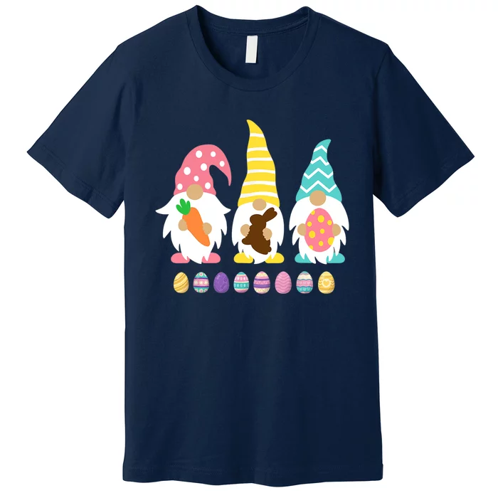 Cute 3 Gnomes Easter Squad Bunny Gnome Pastel Spring Easter Premium T-Shirt