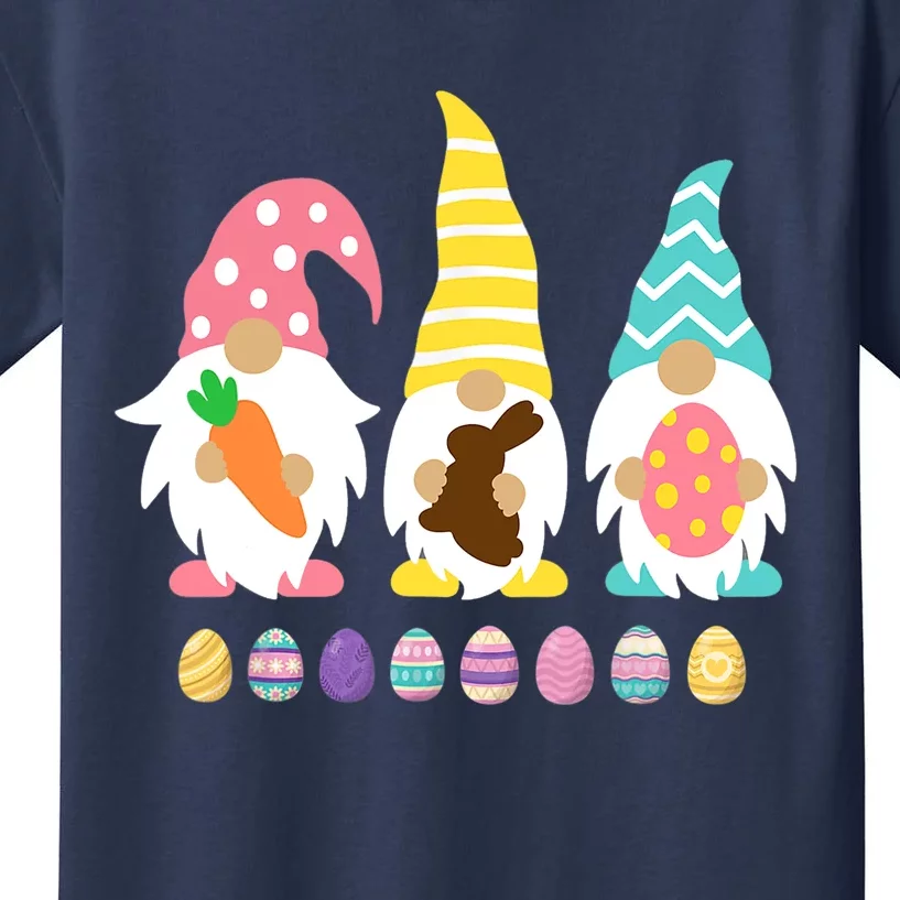 Cute 3 Gnomes Easter Squad Bunny Gnome Pastel Spring Easter Kids T-Shirt