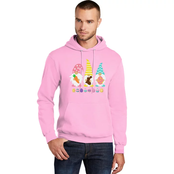 Cute 3 Gnomes Easter Squad Bunny Gnome Pastel Spring Easter Hoodie