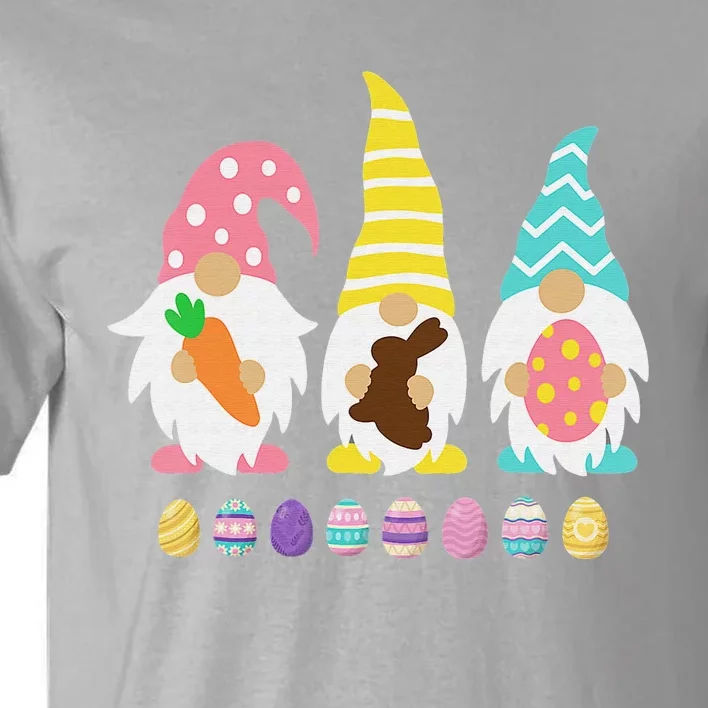 Cute 3 Gnomes Easter Squad Bunny Gnome Pastel Spring Easter Tall T-Shirt