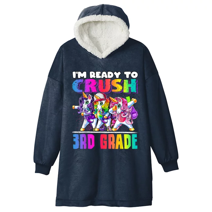 Crush 3rd Grade Dabbing Unicorn Back To School Backpack Girl Hooded Wearable Blanket